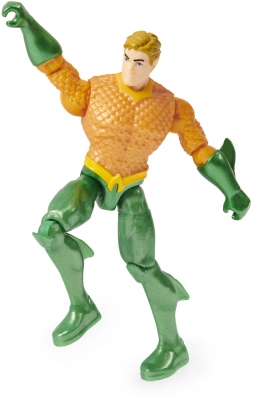 Figurina Aquaman 11 puncte mobile, 10 cm, cu accesorii Spin Master