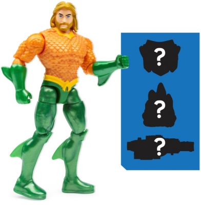 Figurina Aquaman flexibila, 10 cm, cu accesorii Spin Master