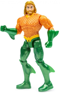 Figurina Aquaman flexibila, 10 cm, cu accesorii Spin Master