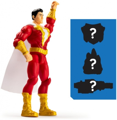 Figurina Shazam flexibila, 10 cm, cu 3 accesorii surpriza Spin Master
