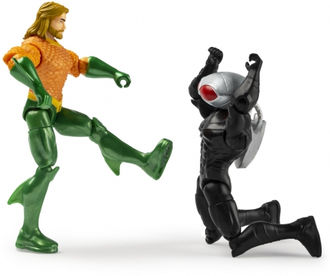 SET 2 FIGURINE ARTICULATE AQUAMAN SI BLACK MANTA CU 6 ACCESORII SPIN MASTER
