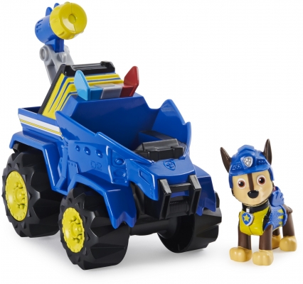 PATRULA CATELUSILOR SET VEHICUL CU CATELUS CHASE SI FIGURINA DINO SURPRIZA SPIN MASTER