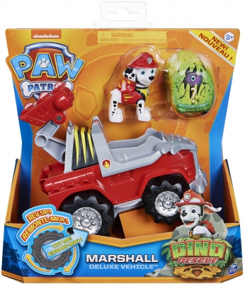 PATRULA CATELUSILOR SET VEHICUL CU CATELUS MARSHALL SI FIGURINA DINO SURPRIZA SPIN MASTER