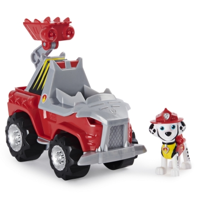 PATRULA CATELUSILOR SET VEHICUL CU CATELUS MARSHALL SI FIGURINA DINO SURPRIZA SPIN MASTER