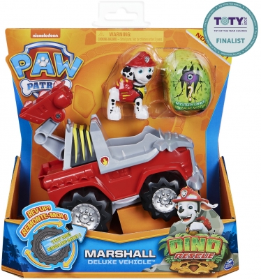 PATRULA CATELUSILOR SET VEHICUL CU CATELUS MARSHALL SI FIGURINA DINO SURPRIZA SPIN MASTER