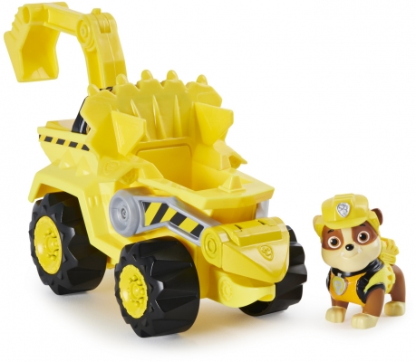 PATRULA CATELUSILOR SET VEHICUL CU CATELUS RUBBLE SI FIGURINA DINO SURPRIZA SPIN MASTER
