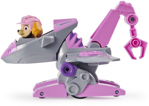 PATRULA CATELUSILOR SET VEHICUL CU CATELUSA SKYE SI FIGURINA DINO SURPRIZA SPIN MASTER