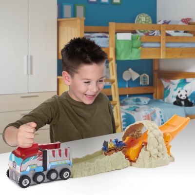 PATRULA CATELUSILOR SETUL CU PISTA DE SALVARE CHASE AL DINOZAURULUI T-REX SPIN MASTER