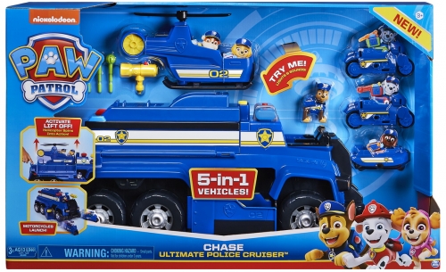 Set de joaca Ultimate Police Cruiser 5 in 1 cu figurina Chase Patrula Catelusilor Spin Master