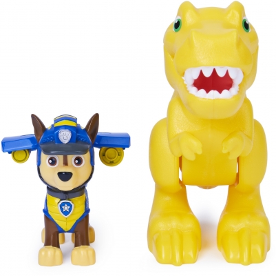 PATRULA CATELUSILOR SET FIGURINA CATELUS CHASE SI DINOZAURUL T-REX SPIN MASTER