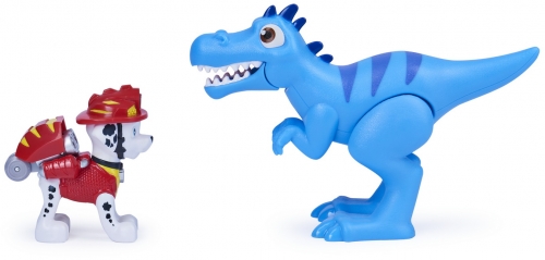 PATRULA CATELUSILOR SET FIGURINA CATELUS MARSHALL SI DINOZAUR VELOCIPTOR SPIN MASTER