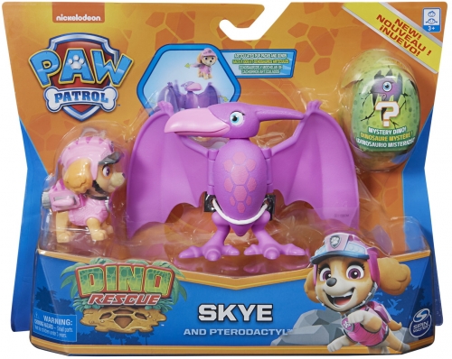 PATRULA CATELUSILOR SET FIGURINA CATELUSA SKYE SI DINOZAUR PTEROZAUR SPIN MASTER