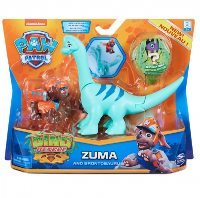 PATRULA CATELUSILOR SET FIGURINA CATELUS ZUMA SI DINOZAURUL BRONTOSAURUS SPIN MASTER