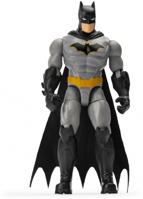 Figurina Batman costum gri, 10 cm, cu accesorii Spin Master