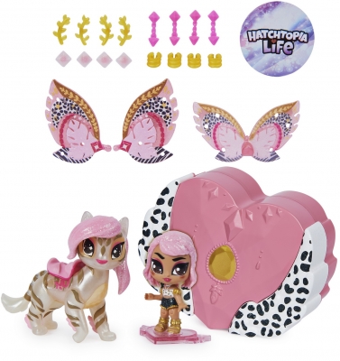 Set de joaca cu figurine Pixies Riders cu leopard inaripat Hatchimals Spin Master