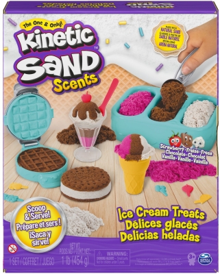 Set de joaca nisip kinetic, inghetata si prajiturele colorate si parfumate, Spin Master