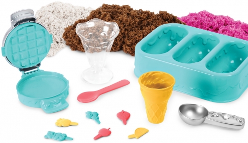 Set de joaca nisip kinetic, inghetata si prajiturele colorate si parfumate, Spin Master