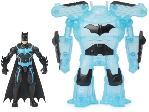 Figurina Batman Deluxe cu armura High Tech cu 11 puncte de articulatie, 10 cm, Spin Master