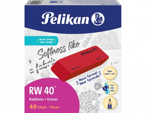 Radiera RW 40 velvet, rosie, cauciuc, fara ftalat, Pelikan
