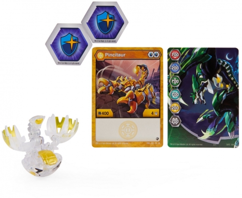 Figurina bila Bakugan S3 Geogan Pincitaur alb Spin Master