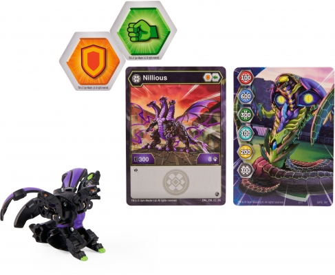 Figurina bila Bakugan S3 Geogan Nillious Spin Master