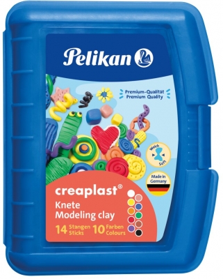 Plastilina Creaplast, set 10, culori asortate, 240g, Pelikan