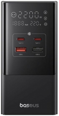 Incarcator retea Baseus PowerCombo Tower Digital Powerstrip, Quick charge 35W, 4 porturi iesire, lungime cablu 1.5m, negru