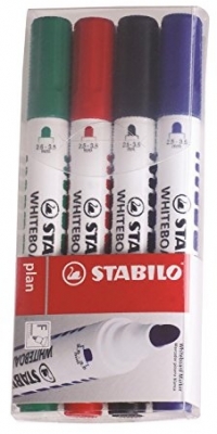 Marker tabla alba Plan 4 culori Stabilo