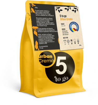 Cafea boabe Urban Crema, 200g, 5 to go