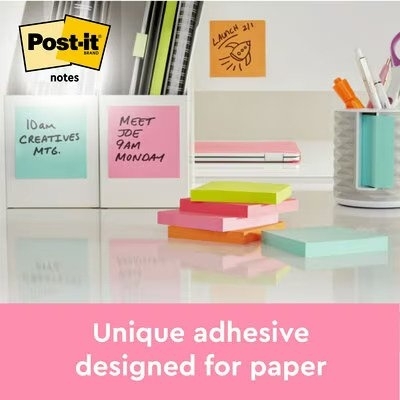 Notite adezive neon ENERGETIC Post-It® 6 buc/set 76 mm x 76 mm 100 file/buc 3M