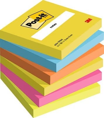 Notite adezive neon ENERGETIC Post-It® 6 buc/set 76 mm x 76 mm 100 file/buc 3M