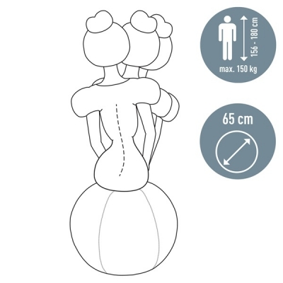 Minge pentru sezut sau fitness, ergonomica, cu functie de oprire, diametrul 65cm, culoare bej, Ergo Leitz