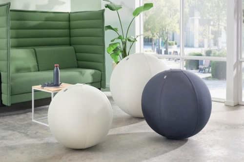 Minge pentru sezut sau fitness, ergonomica, cu functie de oprire, diametrul 65cm, culoare bej, Ergo Leitz