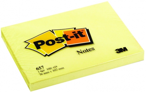 Notite adezive galbene Post-It® 76 x 102 mm 100 file/set 3M