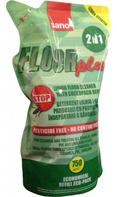 Rezerva detergent Sano Floor Plus, insecticid pardoseli, 2 in 1, 750ML