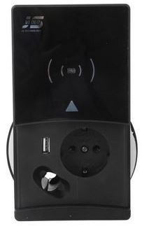 Incarcator universal Schuko, Filex, Qi, negru, Fellowes