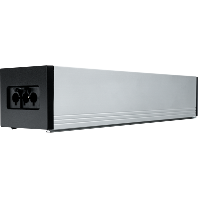 Bloc priza modulara eGST, Filex Power Strip, 3 iesiri, aluminiu/negru, Fellowes