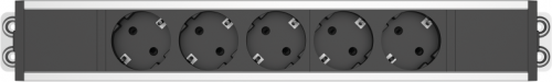 Bloc priza modulara eGST, Filex Power Strip, 5 iesiri, aluminiu/negru, Fellowes