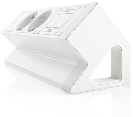 Priza modulara Fellowes, Filex Power Desk Up 2.0 cu 2 prize 230V si 1 slot Keystone, Conector eGST, Alb