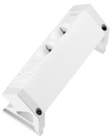 Priza modulara Fellowes, Filex Power Desk Up 2.0 cu 2 prize 230V si 1 slot Keystone, Conector eGST, Alb