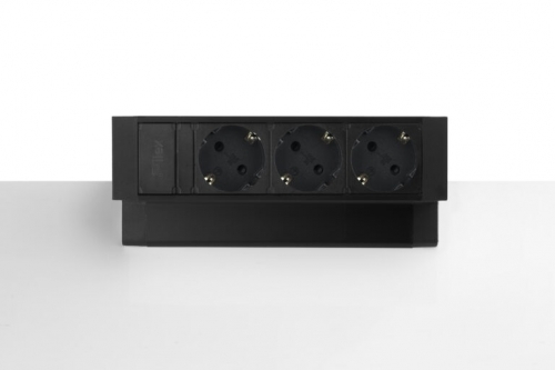 Priza modulara Fellowes, Filex Power Desk Up 2.0 cu 3 prize 230V, eGST, Negru
