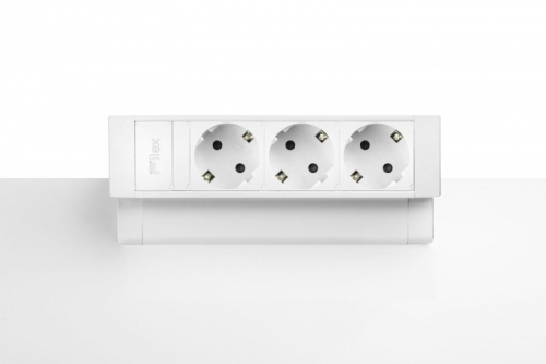 Priza modulara Fellowes, Filex Power Desk Up 2.0 cu 3 prize 230V, eGST, Alb