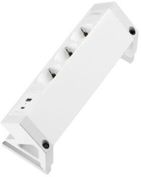 Priza modulara Fellowes, Filex Power Desk Up 2.0 cu 3 prize 230V, USB-A + USB-C (15.5W), eGST, Alb