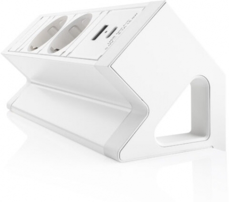 Priza modulara Fellowes, Filex Power Desk Up 2.0 cu 2 prize 230V, USB-A + USB-C (15.5W), eGST, Alb