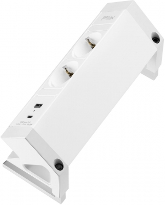 Priza modulara Fellowes, Filex Power Desk Up 2.0 cu 2 prize 230V, USB-A + USB-C (15.5W), eGST, Alb