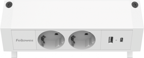 Priza modulara Fellowes, Filex Power Desk Up 2.0 cu 2 prize 230V, USB-A + USB-C (15.5W), eGST, Alb