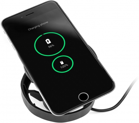 Incarcator Wireless, Power-Spot Filex, Qi, USB A+C, AC, negru, Fellowes