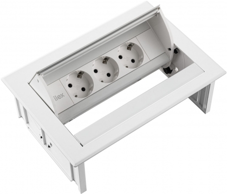 Priza modulara eGST, Filex Power Desk In, 3x 230V, alb, Fellowes