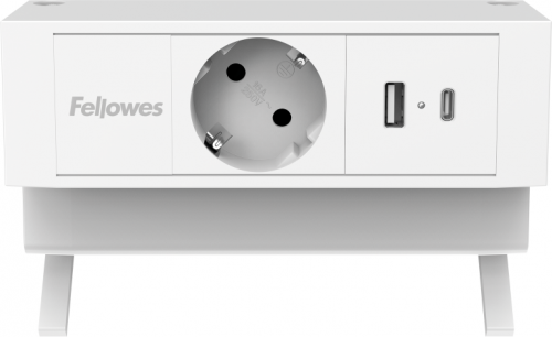 Priza modulara Fellowes, Filex Power Desk Up 2.0 cu 1 priza 230V, USB-A + USB-C (30W), eGST, Alb