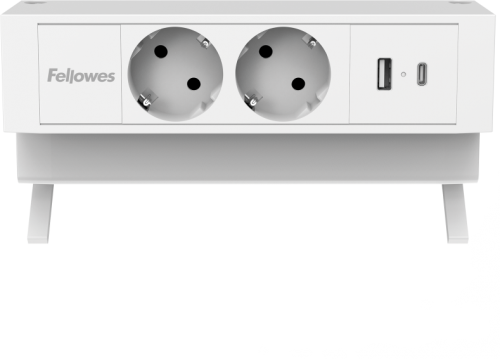 Priza modulara Fellowes, Filex Power Desk Up 2.0 cu 2 prize 230V, USB-A + USB-C (30W), eGST, Alb